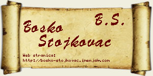Boško Stojkovac vizit kartica